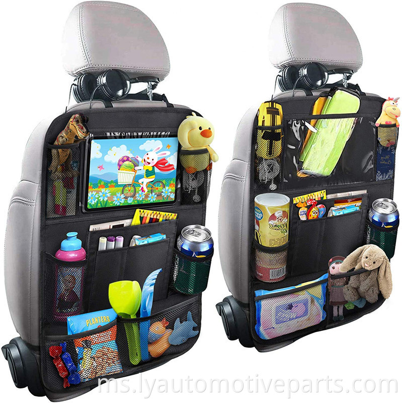 Bahan kain Oxford OEM Touch Screen Tablet Holder Kids Backseat Kereta Pocket Organizer